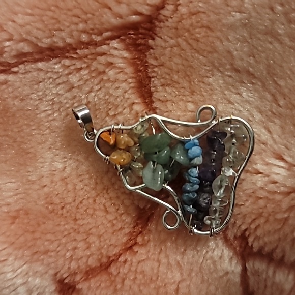 Lot of 4 vintage pendants, Chakra, agate - Picture 4 of 7